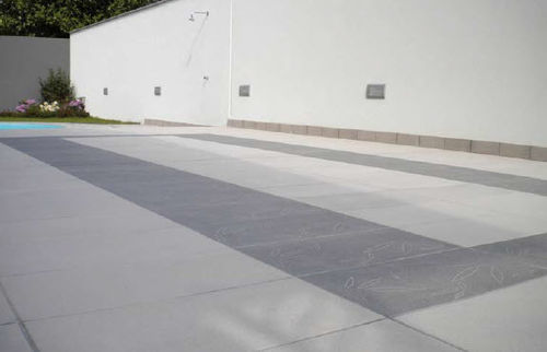 Engineered stone tile - CONSOLARE : GREY-BLACK - La Pietra Compattata - matte / outdoor / for floor