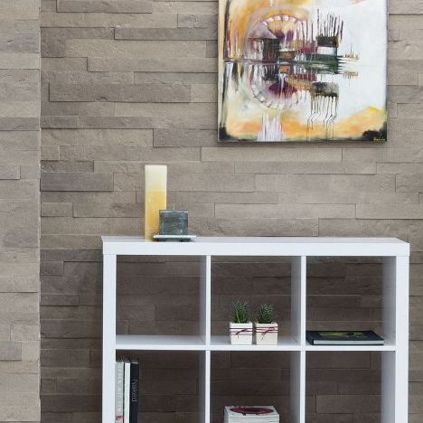 Engineered stone wall cladding panel - MULTILISTELLO PIETRA SERENA - MASPE PAVINGS - interior
