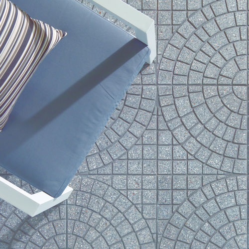 Concrete paving slab - GREY KARST CIRCULAR PAVÉ - MASPE PAVINGS - engineered stone / outdoor / pedestrian
