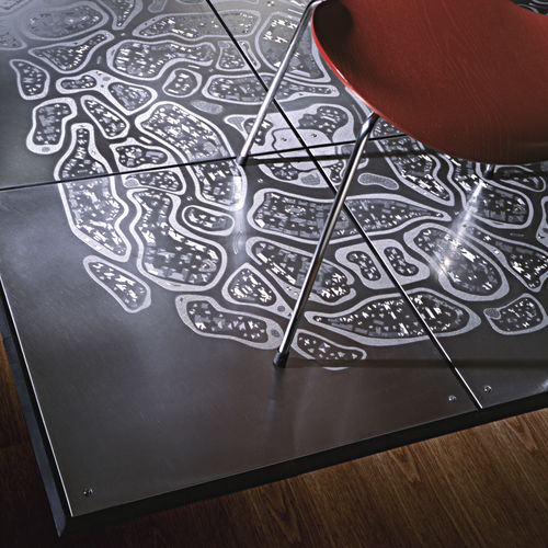 Stainless steel tile - SM01 SISTEMAMEN LASER CUT AND ENGRAVING - Planium - polished / high-gloss / embossed