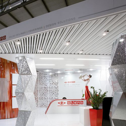 Aluminum suspended ceiling - STV  - Atena spa - steel / strip / indoor
