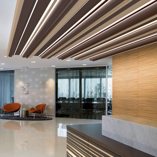 Aluminum suspended ceiling - S MULTILEVEL LINE - Atena spa - steel / strip / for office