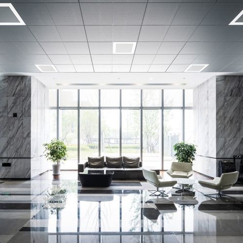 Aluminum suspended ceiling - 15 LINEAR DESIGN - Atena spa - steel / tile / panel