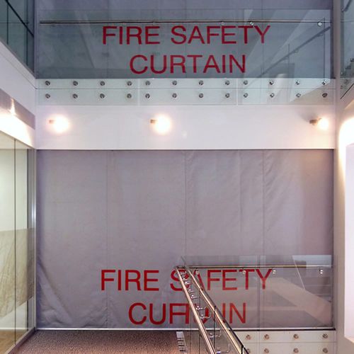 Fireproof fabric - dormakaba - for curtain / plain / fiberglass