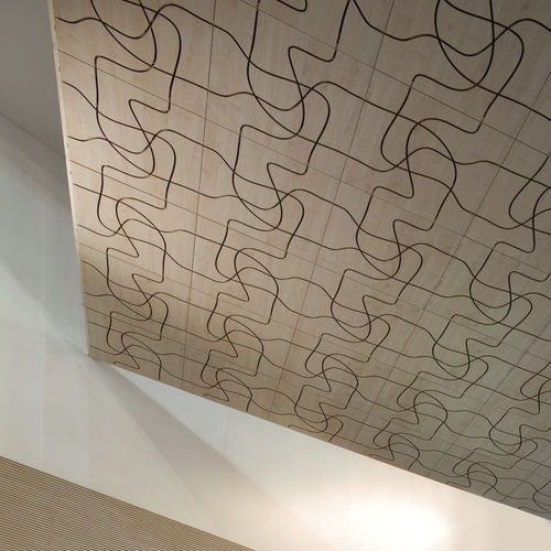 Wall-mounted acoustic panel - LETWOOD - Fantoni - wooden / square / commercial