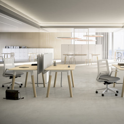 Workstation desk - WOODS - Fantoni - contemporary / oak / beech