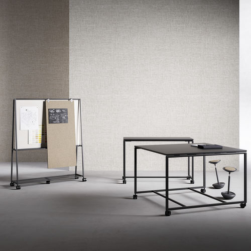 Contemporary work table - ATELIER - Fantoni - melamine / metal base / rectangular