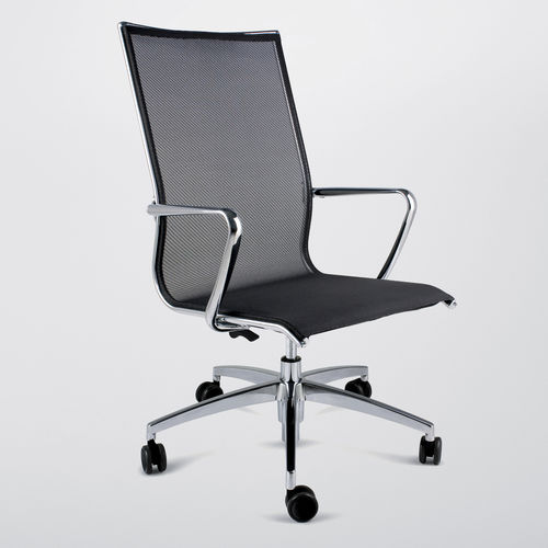 Contemporary office chair - ELLE - Fantoni - indoor / mesh / leather