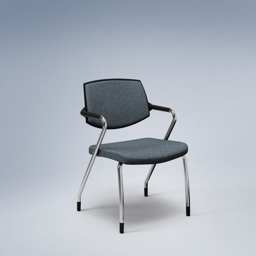 Contemporary conference chair - EURA - Fantoni - indoor / fabric / leather