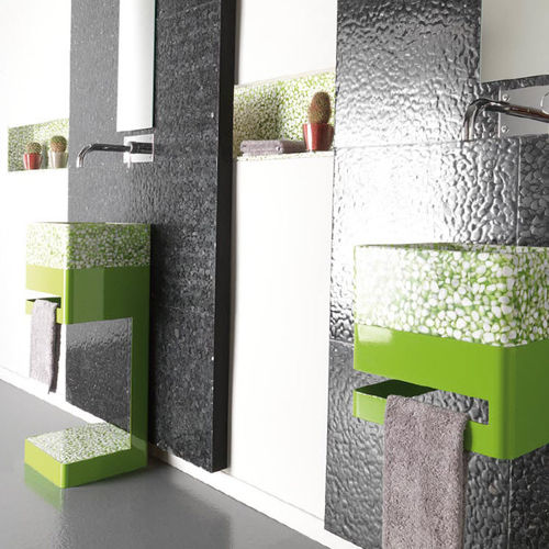 Free-standing washbasin - LEG - Effepimarmi - stone / with adjustable mirror / rectangular