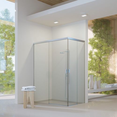 Aluminum sliding system - Piuma - Colcom - stainless steel / glass door / for shower door