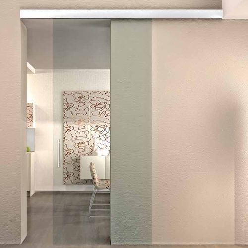 Glass door sliding system - Slak  - Colcom - wall-mounted / concealed runner / home