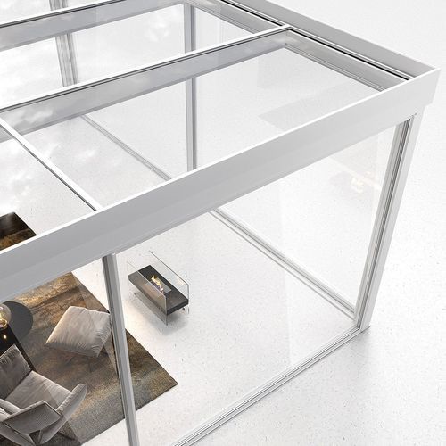 Self-supporting pergola - PURO TT - Sunroom S.p.A. - wall-mounted / aluminium / glass