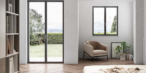 Tilt-and-turn window - S.85 MINIMAL - Sunroom S.p.A. - metal / double-glazed / interior