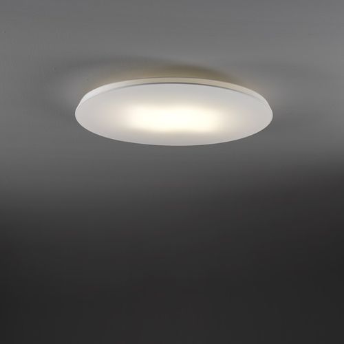 Contemporary ceiling light - PLANE - Ole! Lighting - round / canvas / LED