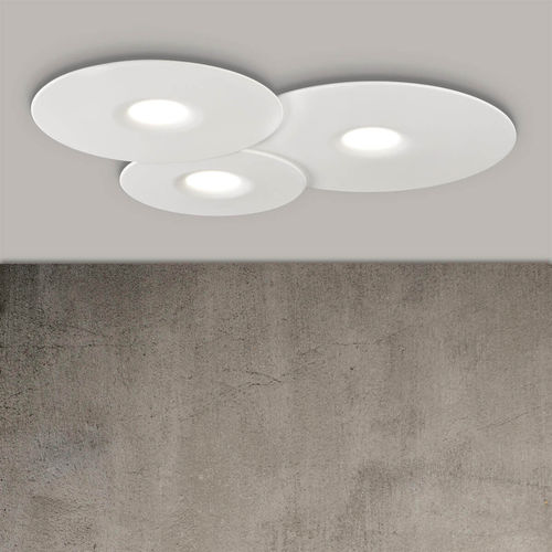 Minimalist design ceiling light - FLIPPO - Ole! Lighting - round / aluminum / acrylic