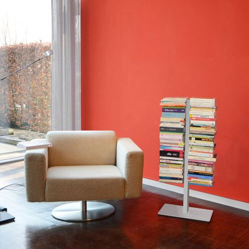 Free-standing bookcase - BOOKSBAUM 1 SMALL - RADIUS DESIGN - contemporary / powder-coated steel