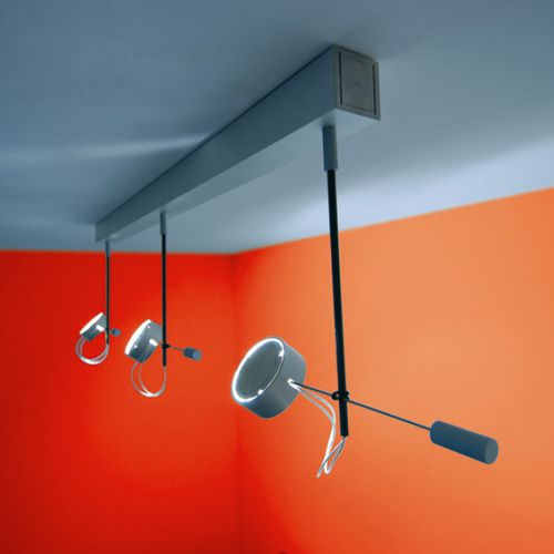 Hanging light fixture - ABSOLUT WD3 - RADIUS DESIGN - fluorescent / round / carbon fiber