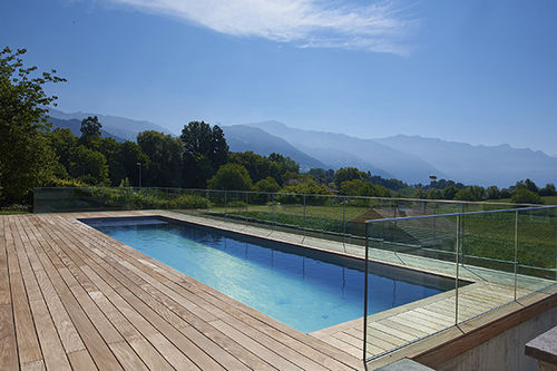 Outdoor swimming pool - SUISSE - PISCINES CARRE BLEU - in-ground / stainless steel