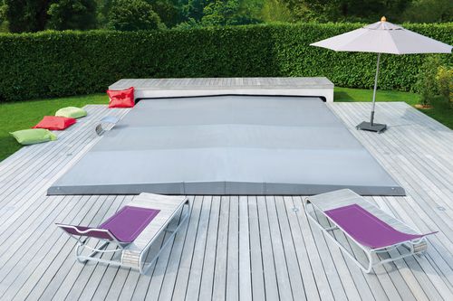 Swimming pool cover with rods - INTÉGRALE   - PRIMA - automatic / security
