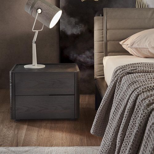 Contemporary bedside table - GINEVRA - Olivieri - lacquered MDF / lacquered MDF base / rectangular