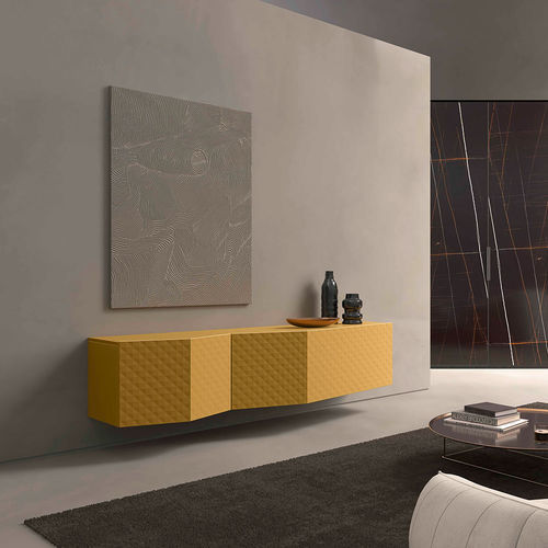 Wall-mounted sideboard - LOUVRE - Olivieri - contemporary / lacquered wood / oak