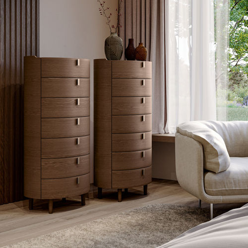 Contemporary chiffonier - KALE - Olivieri - oak / bronze / marble