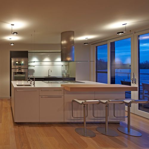 Contemporary ceiling light - SENTO FARO SINGOLO - Occhio - round / glass / aluminum