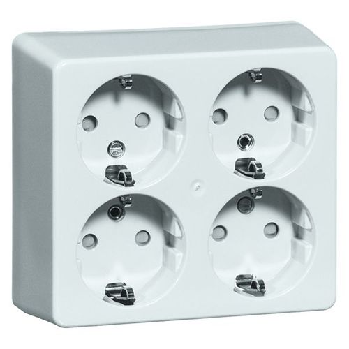 Power socket - D 6604.02 SI - PEHA Paul Hochköpper - quadruple / wall-mounted / Duroplast