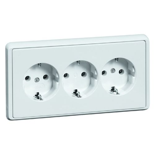 Power socket - D 95.6513.42 - PEHA Paul Hochköpper - triple / wall-mounted / contemporary