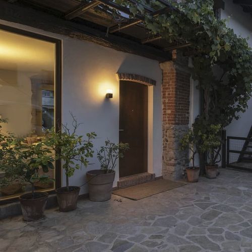 Contemporary wall light - GRAFIT E27 - SLV ELEKTRONIK - outdoor / aluminum / smoked glass