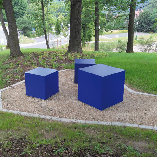 Contemporary pouf - HANNA L I-L II-L III - LEIPZIGER LEUCHTEN - galvanised steel / PMMA / LED-illuminated