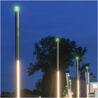 Contemporary light column - COLLONA - LECCOR Leuchten GmbH - stainless steel / frosted glass / polycarbonate