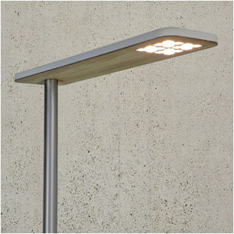 Floor-standing lamp - LECCOR Leuchten GmbH - metal / oak / cherrywood