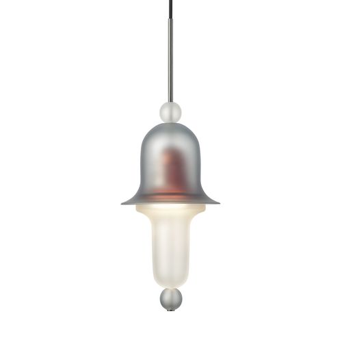 Pendant lamp - SIREN - Preciosa - stainless steel / blown glass / crystal