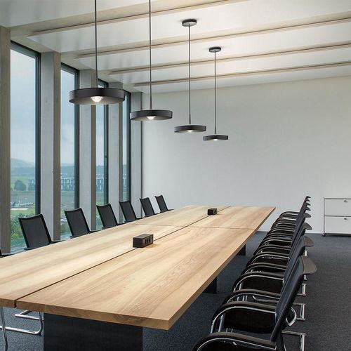 Pendant lamp - KIVO - RIBAG Licht AG - steel / oak / wood