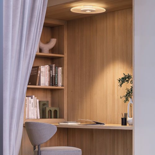 Modern ceiling light - DIZCO - RIBAG Licht AG - circular / aluminum / glass