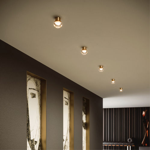 Contemporary ceiling light - ROSSINI_S - LINEA LIGHT GROUP - round / glass / aluminum