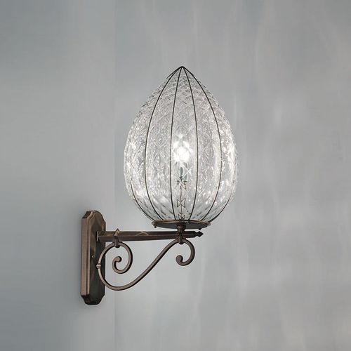 Traditional wall light - POVEGLIA - Siru Lighting - outdoor / blown glass / conical