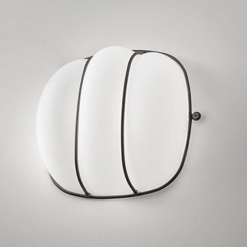 Minimalist design wall light - CAGE - Siru Lighting - outdoor / wire / blown glass