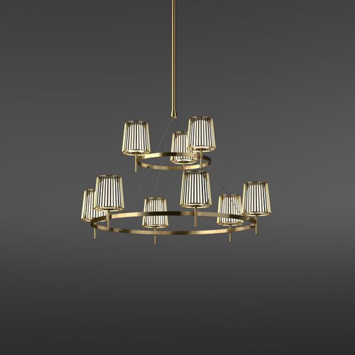 Contemporary chandelier - JULIA - Quasar Holland - brass / stainless steel / commercial