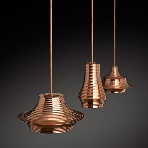 Pendant lamp - TIBETA SET 3 - BOVER Barcelona - aluminum / copper / contemporary