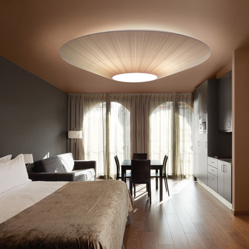 Contemporary ceiling light - SIAM 200 - BOVER Barcelona - round / stainless steel / methacrylate