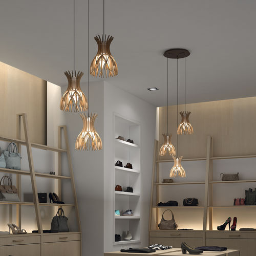 Pendant lamp - DOMITA S/20/3L - BOVER Barcelona - aluminum / wooden / contemporary