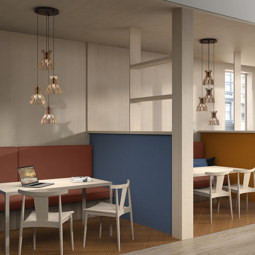 Pendant lamp - DOMITA S/20/4L - BOVER Barcelona - aluminum / wooden / contemporary