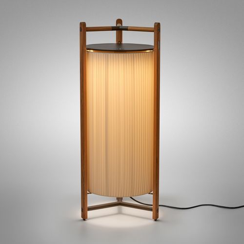 Floor lamp - Kando P/111 - BOVER Barcelona - aluminum / teak / polycarbonate