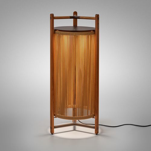 Floor lamp - Kando P/111  - BOVER Barcelona - aluminum / teak / polycarbonate