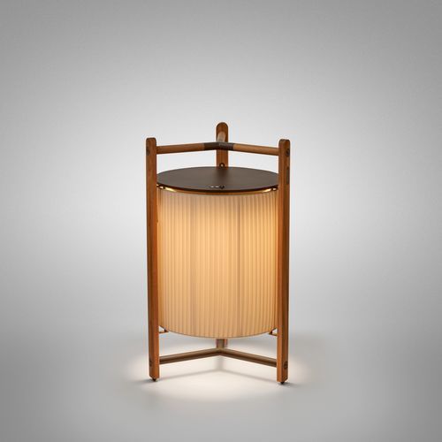 Floor lamp - Kando P/76/R - BOVER Barcelona - aluminum / teak / polycarbonate