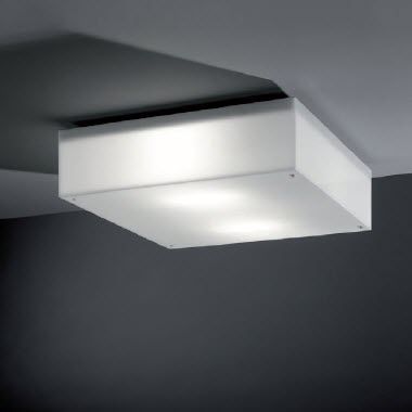 Contemporary ceiling light - AQUARIUM: AQ IP 4 - Ateh, spo. - square / brushed stainless steel / Plexiglas®