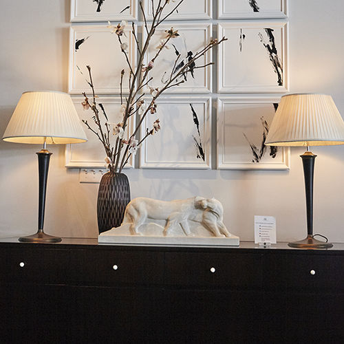 Table lamp - GEORGIO - Christopher Guy - brass / silk / mahogany
